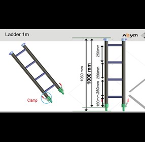 Absen PL - Ground stack 1M back/ladder support